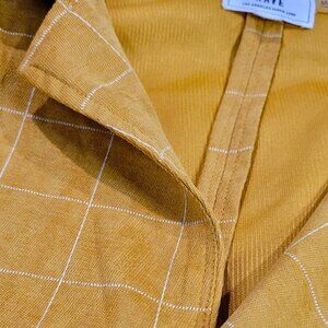 Have brand orange checkered jacket blazer with cuffed sleeves 3/4 long collar L